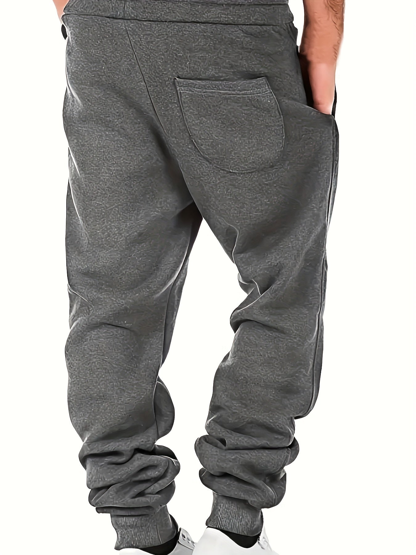 Cozy Solid Color Sweatpants for Men - Soft, Warm, and Comfortable with Drawstring, Multiple Pockets, and Relaxed Fit for Winter Sports and Everyday Casual Wear - La Tienda Bella