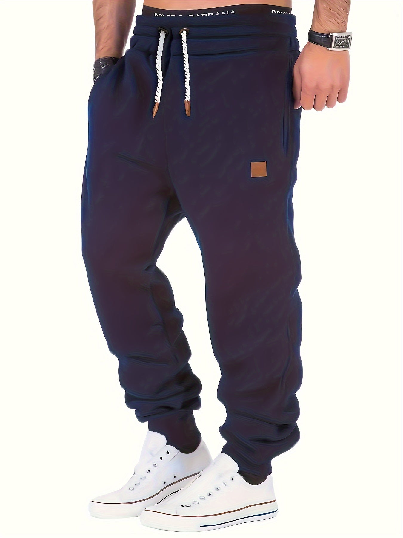 Cozy Solid Color Sweatpants for Men - Soft, Warm, and Comfortable with Drawstring, Multiple Pockets, and Relaxed Fit for Winter Sports and Everyday Casual Wear - La Tienda Bella