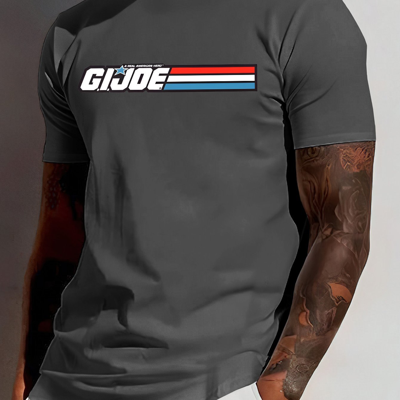Creative Letter Print T-Shirt - Relaxed Fit, Classic Crew Neck, Short Sleeves, Edgy Modern Streetwear Style for Men - Perfect for Summer Fashion, Casual Outings, and Everyday Wear - La Tienda Bella