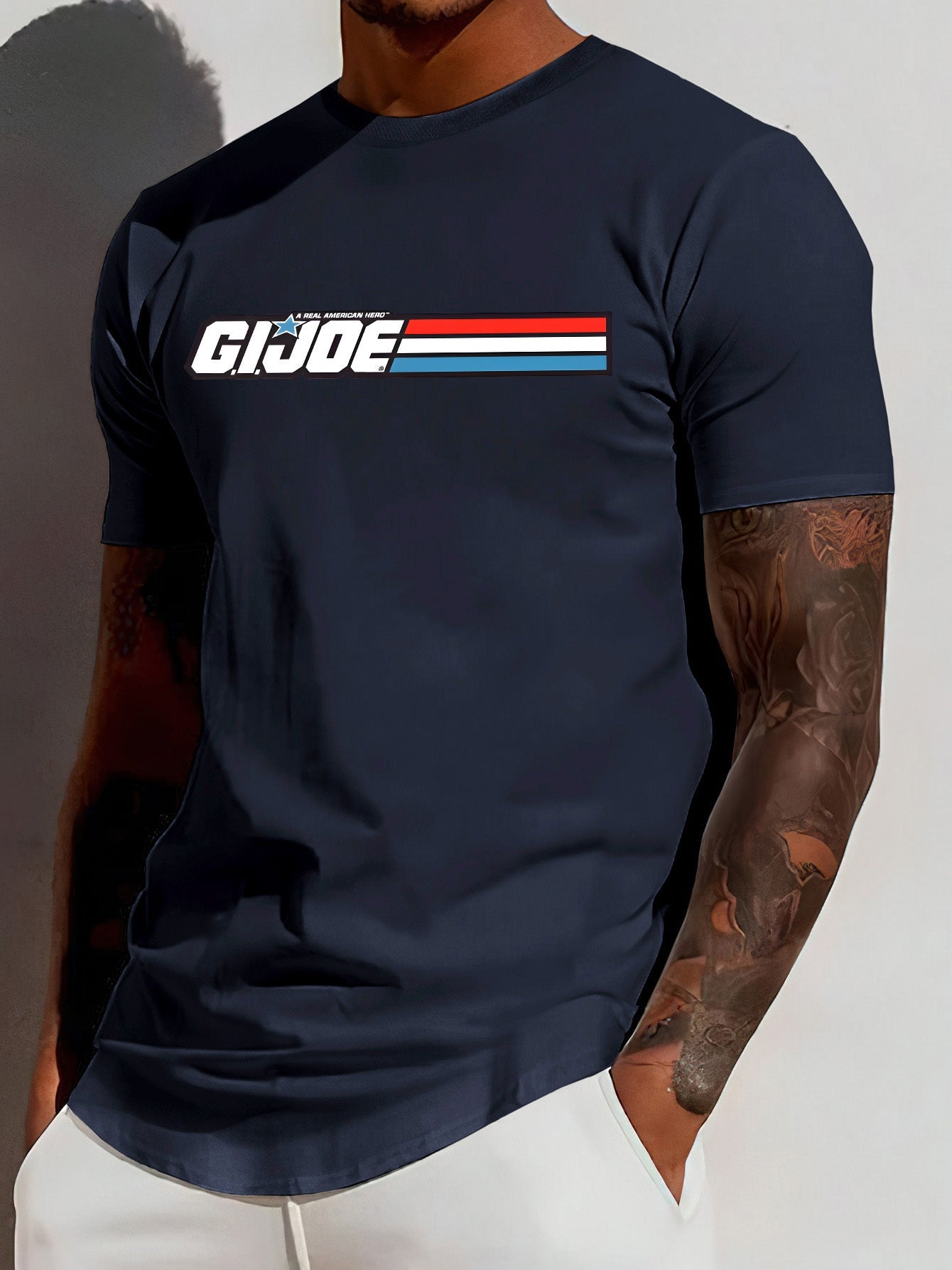 Creative Letter Print T-Shirt - Relaxed Fit, Classic Crew Neck, Short Sleeves, Edgy Modern Streetwear Style for Men - Perfect for Summer Fashion, Casual Outings, and Everyday Wear - La Tienda Bella