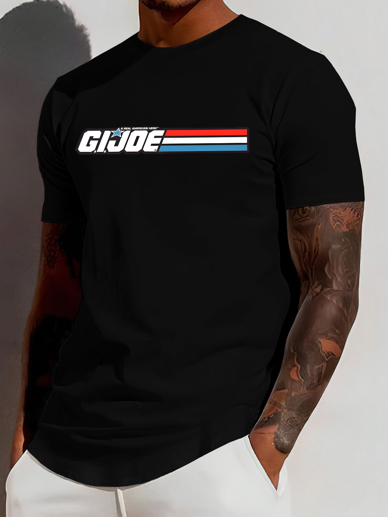 Creative Letter Print T-Shirt - Relaxed Fit, Classic Crew Neck, Short Sleeves, Edgy Modern Streetwear Style for Men - Perfect for Summer Fashion, Casual Outings, and Everyday Wear - La Tienda Bella