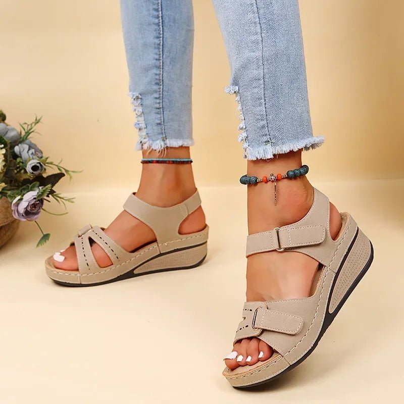 Customizable Summer Women Sandals Vintage Roman Sandals Female Fashion Non Slip Beach Shoes Open Toe Walking Women Shoes - La Tienda Bella