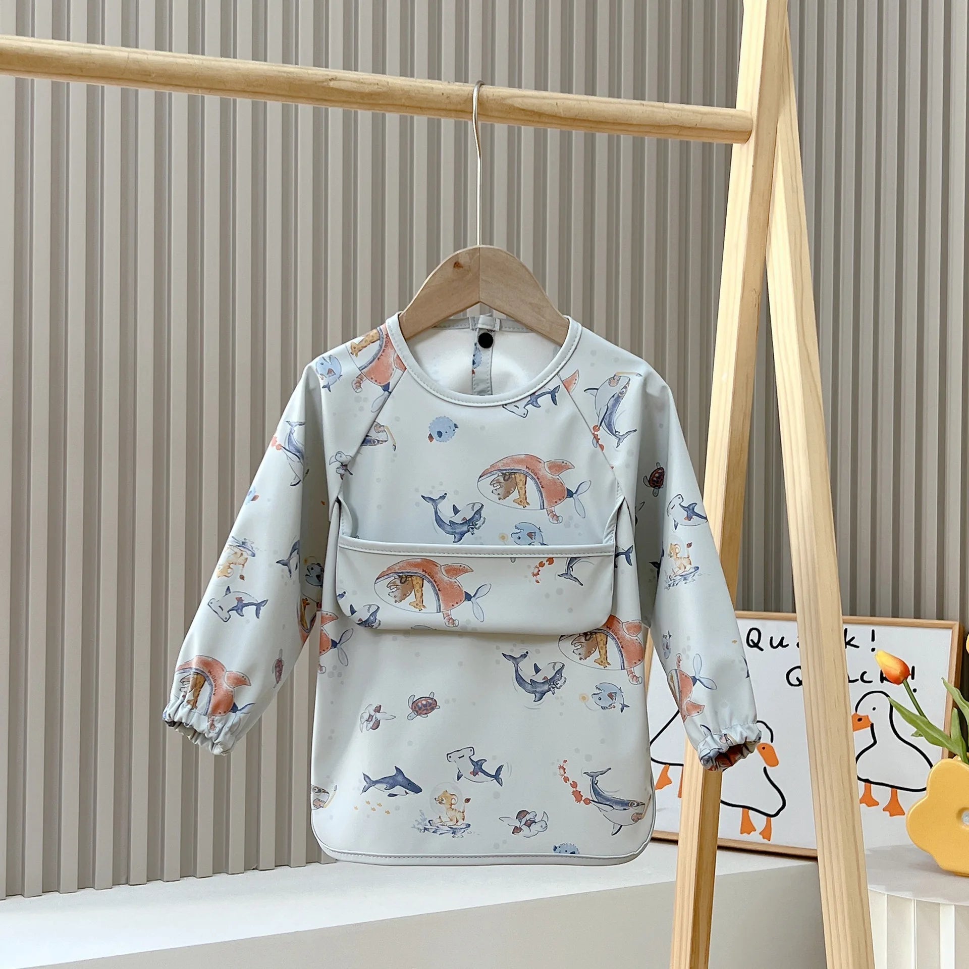 Cute Baby Bibs Toddler Baberos Bavoir Waterproof Long Sleeve Apron Cartoon Animals Children - La Tienda Bella