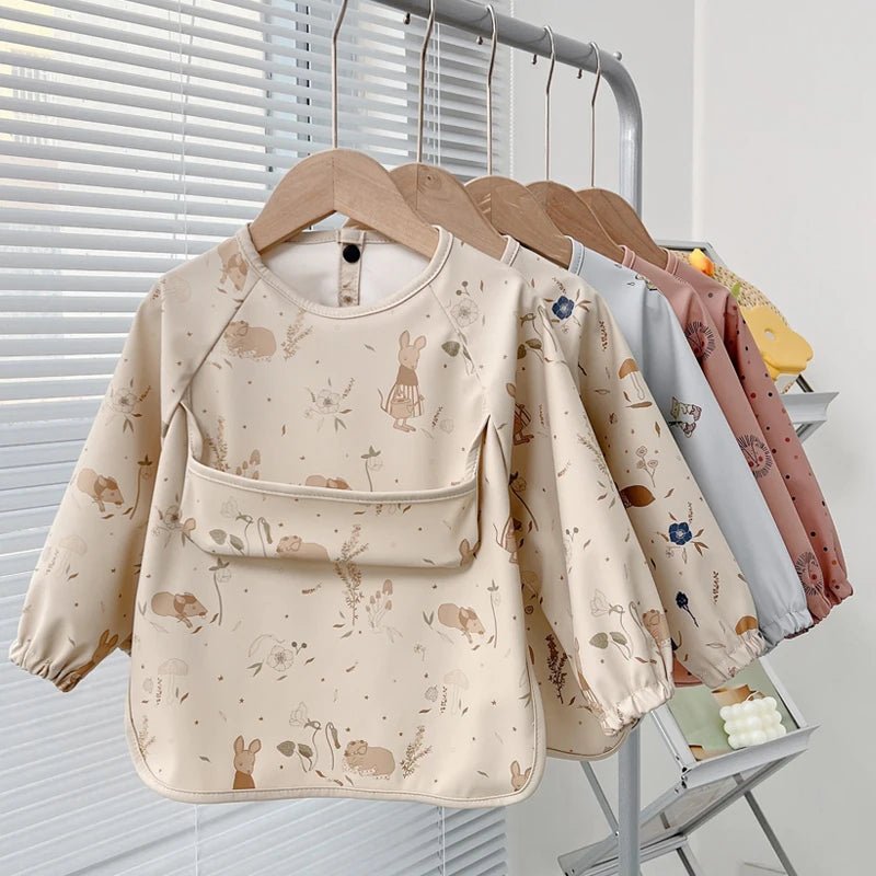 Cute Baby Bibs Toddler Baberos Bavoir Waterproof Long Sleeve Apron Cartoon Animals Children - La Tienda Bella