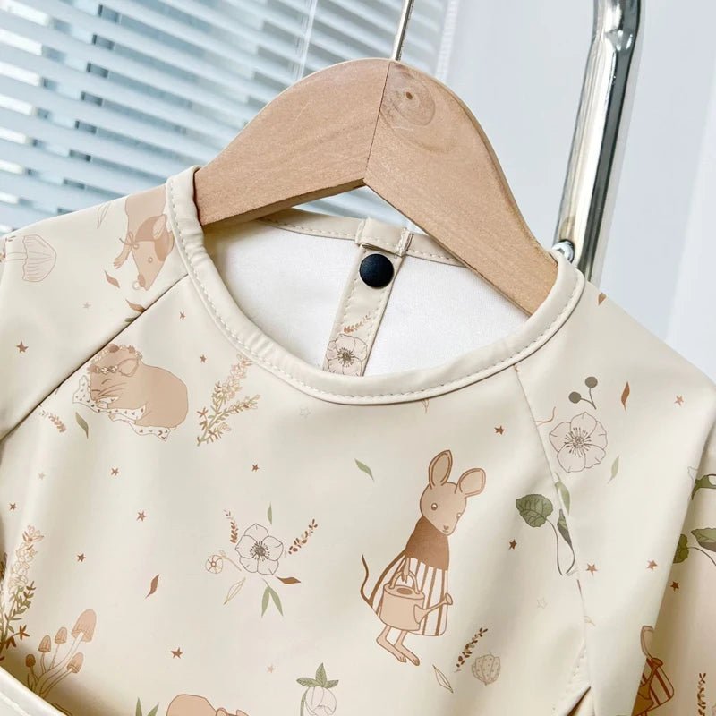 Cute Baby Bibs Toddler Baberos Bavoir Waterproof Long Sleeve Apron Cartoon Animals Children - La Tienda Bella
