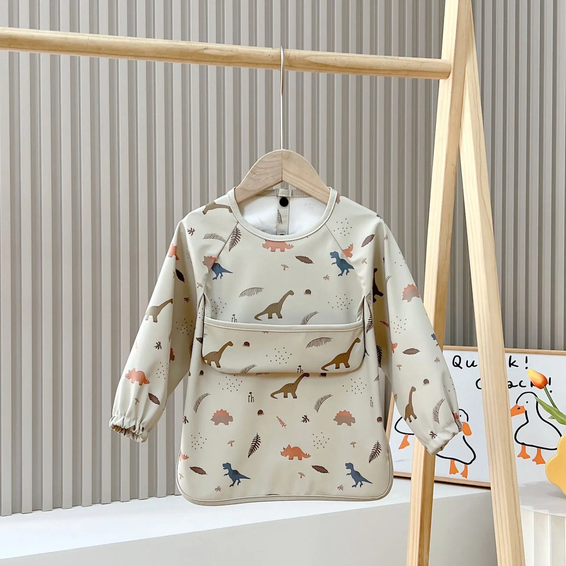 Cute Baby Bibs Toddler Baberos Bavoir Waterproof Long Sleeve Apron Cartoon Animals Children - La Tienda Bella