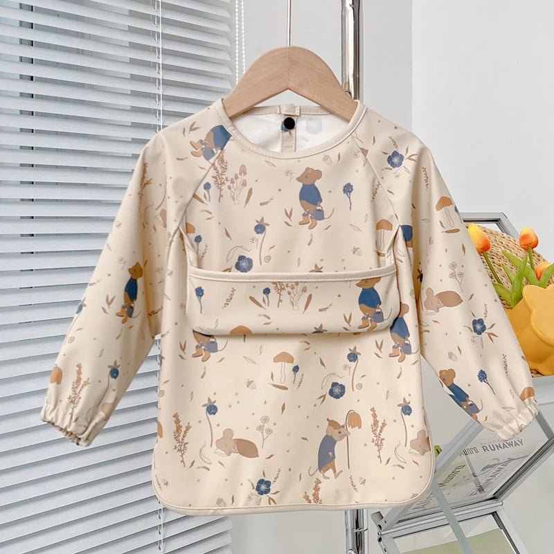 Cute Baby Bibs Toddler Baberos Bavoir Waterproof Long Sleeve Apron Cartoon Animals Children - La Tienda Bella