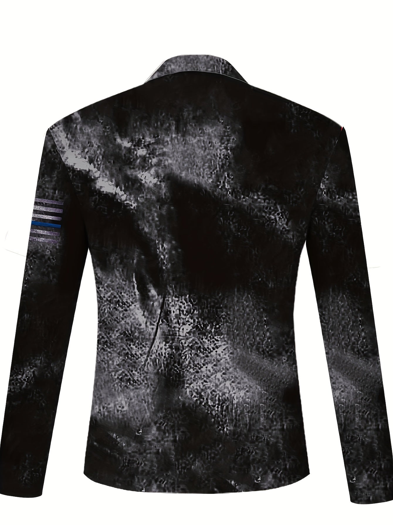 Distressed Pattern Long Sleeve Half - zip Lapel T-shirt for Men - Stylish Casual Wear for Spring and Autumn - Trendy Gift Idea with Cross Design - La Tienda Bella