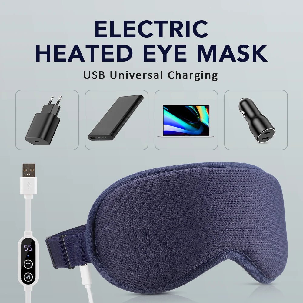 Electric Heated Eye Mask Constant Temperature Hot Compress 3D Steam Eye Mask Sleep Shading Smart Timing Eye Fatigue Relief - La Tienda Bella
