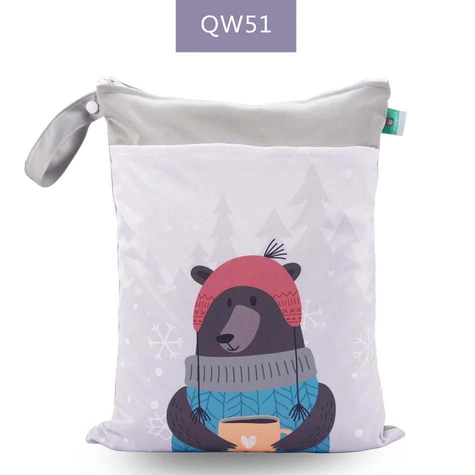 Elinfant Baby Diaper Bag Cartoon Print Waterproof Wet Dry Nappy Zipper Handbag - La Tienda Bella