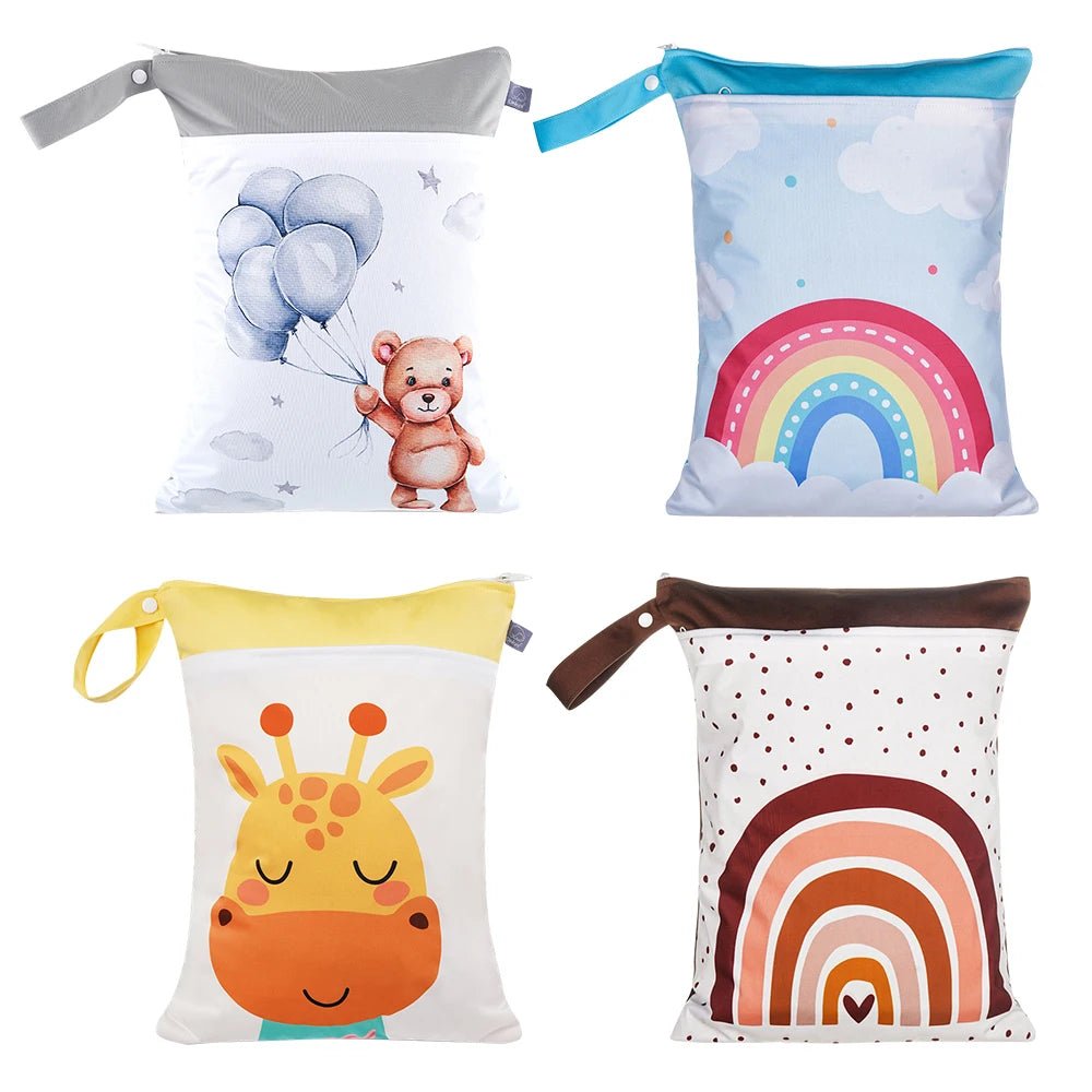 Elinfant Baby Diaper Bag Cartoon Print Waterproof Wet Dry Nappy Zipper Handbag - La Tienda Bella