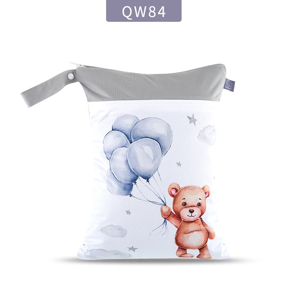 Elinfant Baby Diaper Bag Cartoon Print Waterproof Wet Dry Nappy Zipper Handbag - La Tienda Bella