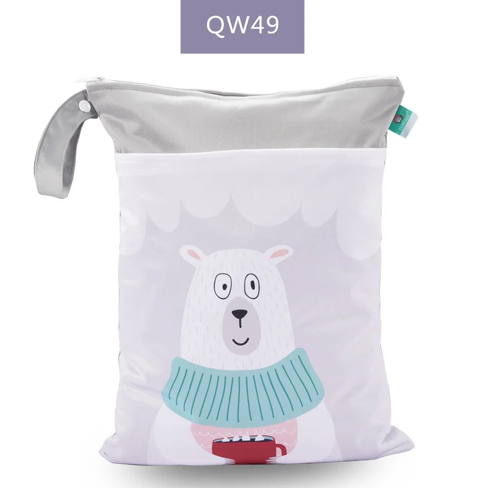 Elinfant Baby Diaper Bag Cartoon Print Waterproof Wet Dry Nappy Zipper Handbag - La Tienda Bella