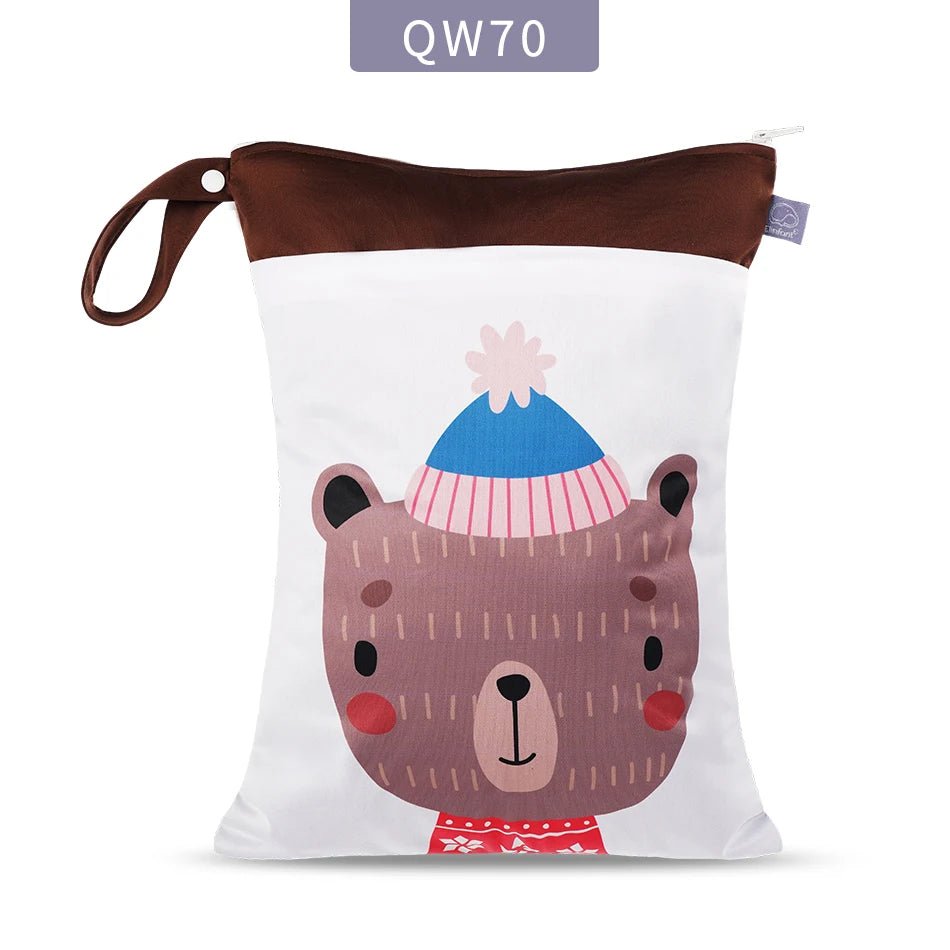 Elinfant Baby Diaper Bag Cartoon Print Waterproof Wet Dry Nappy Zipper Handbag - La Tienda Bella