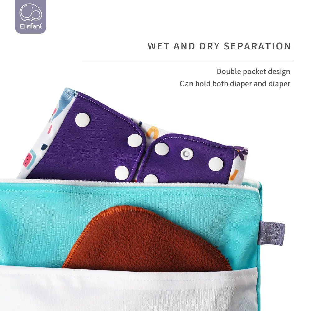 Elinfant Baby Diaper Bag Cartoon Print Waterproof Wet Dry Nappy Zipper Handbag - La Tienda Bella