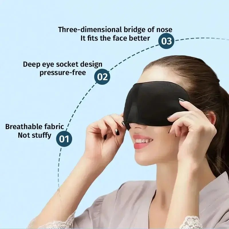 Eye Mask for Sleeping 3D Contoured Cup Blindfold Concave Molded Night Sleep Face Masks Block Out Light with Women Men Eyepatch - La Tienda Bella