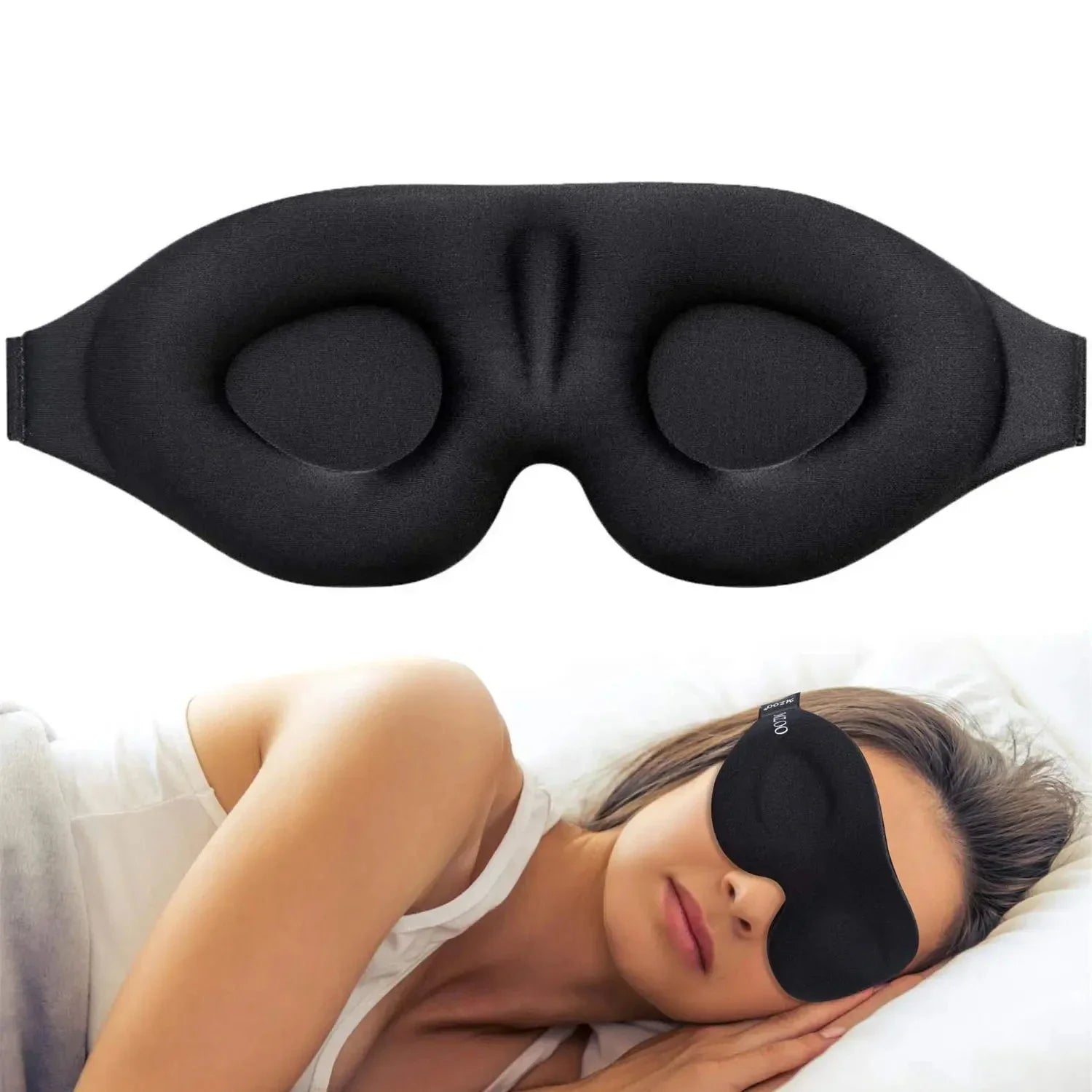 Eye Mask for Sleeping 3D Contoured Cup Blindfold Concave Molded Night Sleep Mask Block Out Light with Women Men - La Tienda Bella
