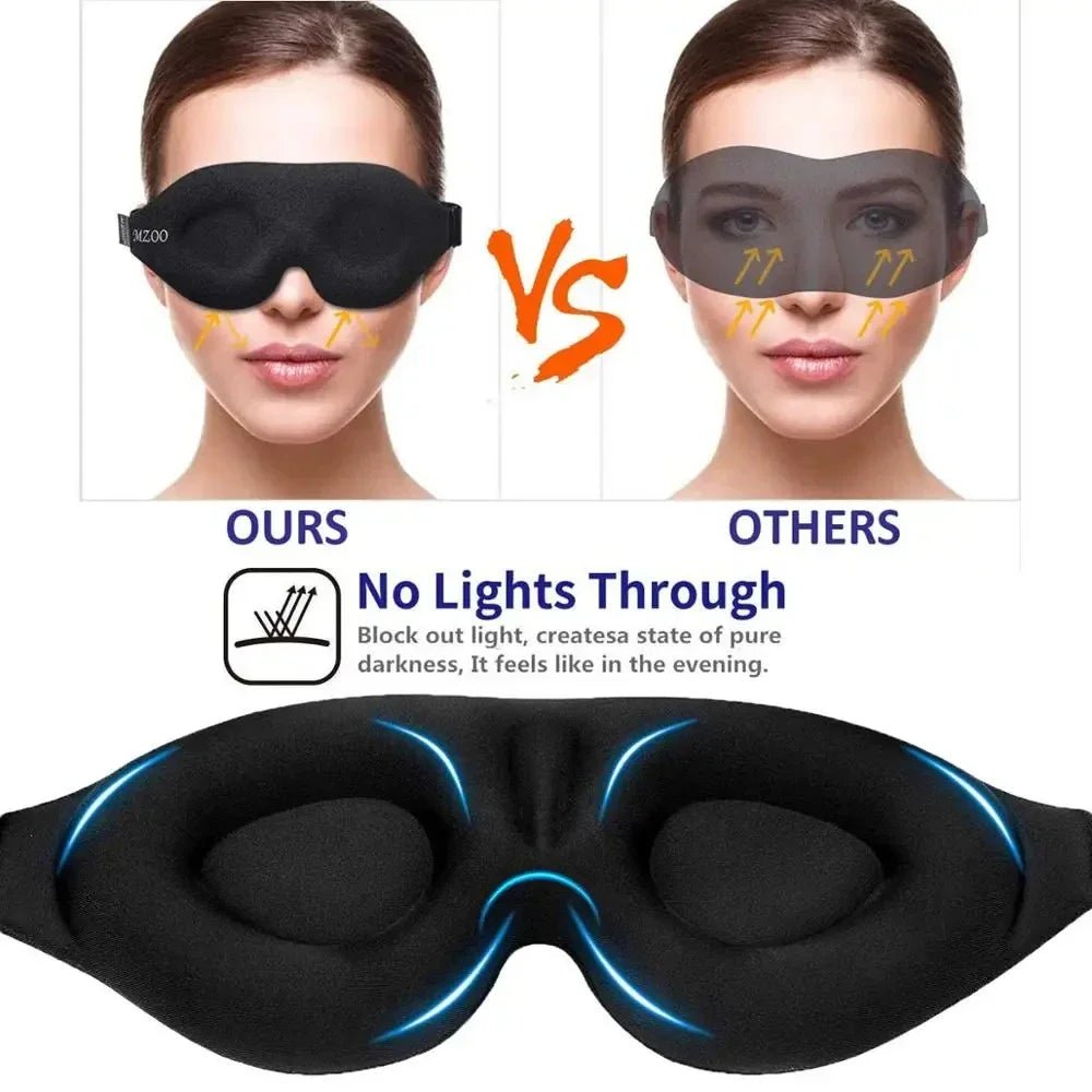 Eye Mask for Sleeping 3D Contoured Cup Blindfold Concave Molded Night Sleep Mask Block Out Light with Women Men - La Tienda Bella
