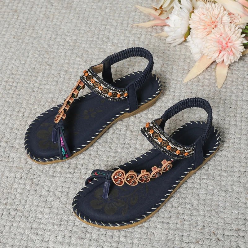 Fashion Retro Women Shoes Summer New Flat Shoe Comfor Soft Sole Bohemian Ethnic Style Women Sandals Simple Anti Slip Flat Sandal - La Tienda Bella