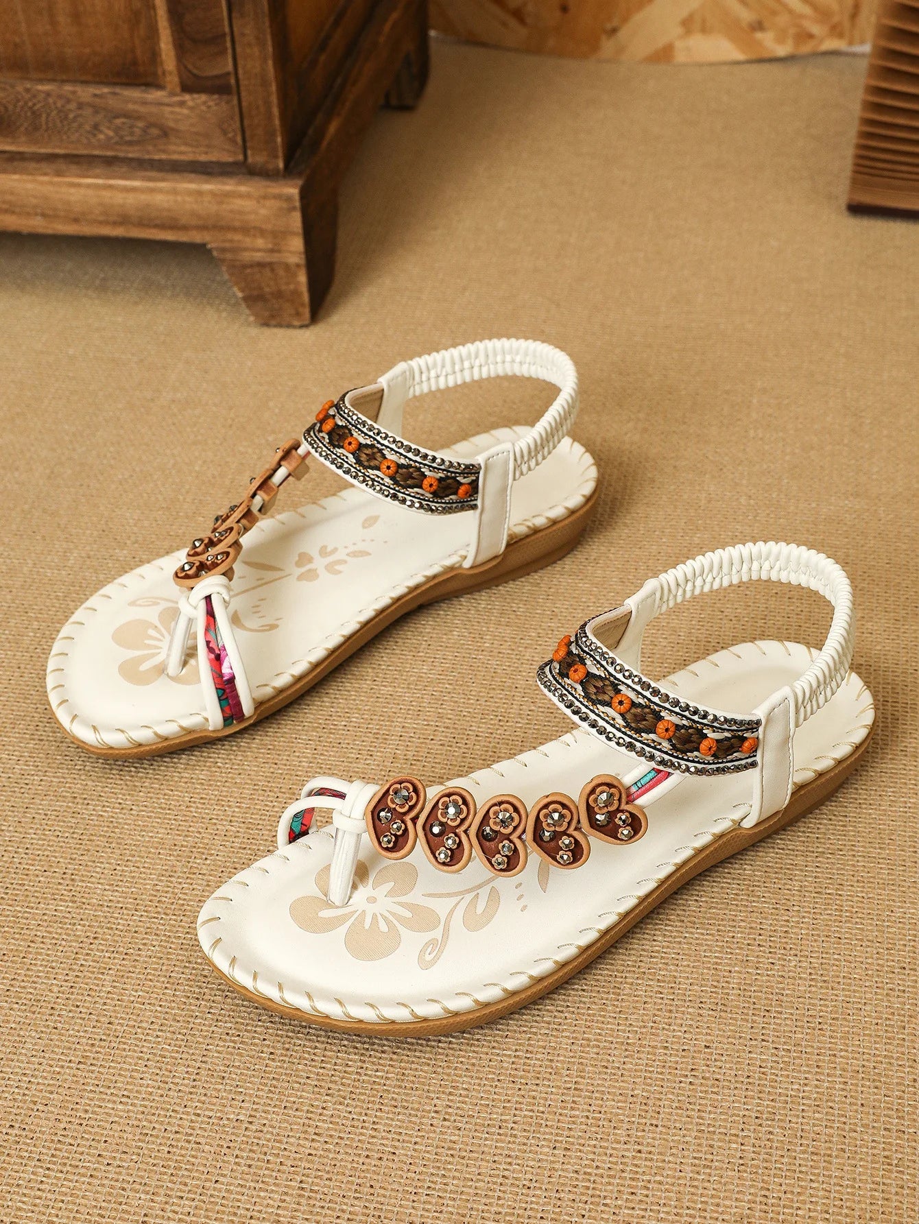 Fashion Retro Women Shoes Summer New Flat Shoe Comfor Soft Sole Bohemian Ethnic Style Women Sandals Simple Anti Slip Flat Sandal - La Tienda Bella