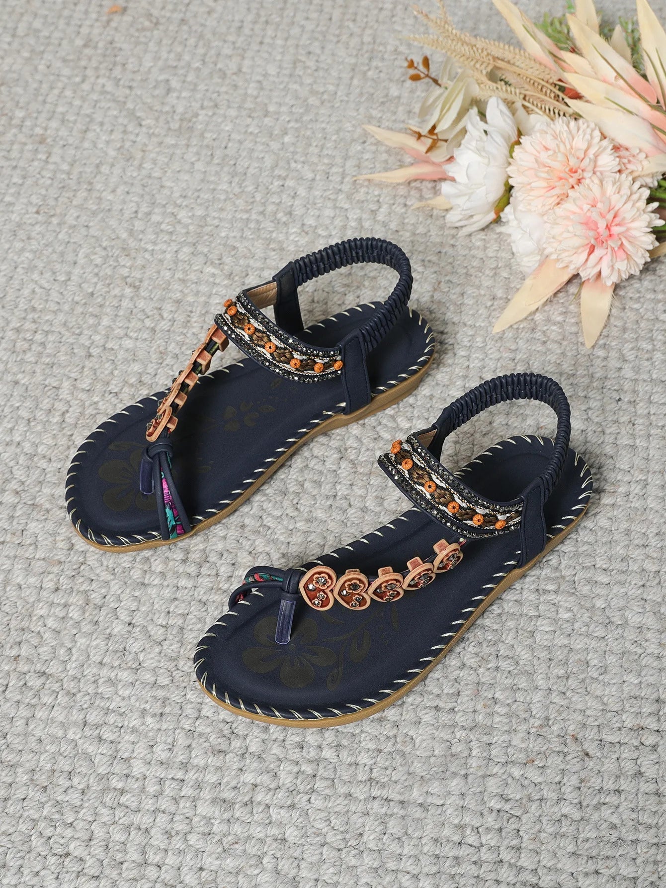 Fashion Retro Women Shoes Summer New Flat Shoe Comfor Soft Sole Bohemian Ethnic Style Women Sandals Simple Anti Slip Flat Sandal - La Tienda Bella