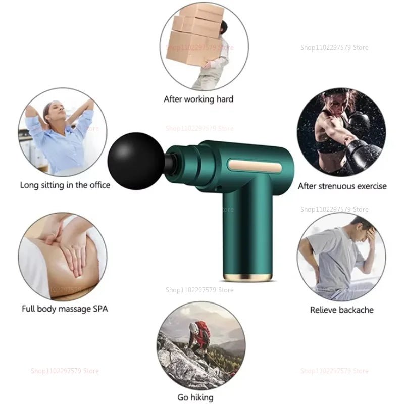 Fitness Muscle Relaxer Fascia Gun Rechargeable Portable Full Body Cervical Massager Mini Multi Speed Adjustable Massage Gun - La Tienda Bella