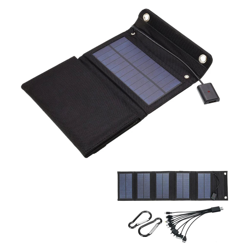 Foldable Solar Panel 5V 12W USB Solar Cell Portable Folding Waterproof Solar Panel Charger Outdoor Mobile Power Battery Charger - La Tienda Bella