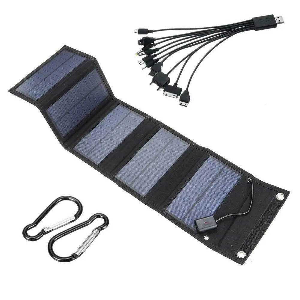 Foldable Solar Panel 5V 12W USB Solar Cell Portable Folding Waterproof Solar Panel Charger Outdoor Mobile Power Battery Charger - La Tienda Bella
