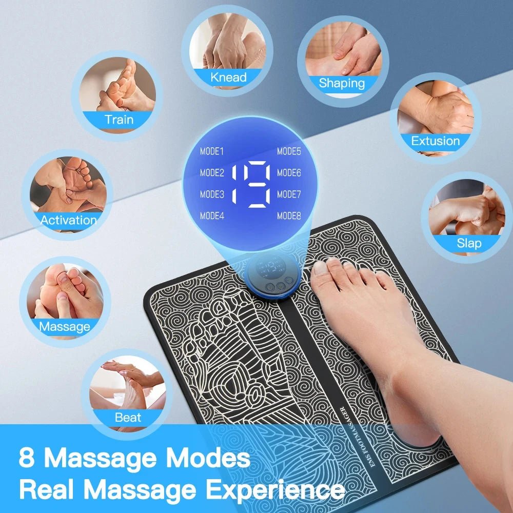 Foot Massager EMS Rechargeable Massage Mat Foot Relaxation Pads Electric Foot Massage Tool To Relieve Sore Feet Home Fitness - La Tienda Bella