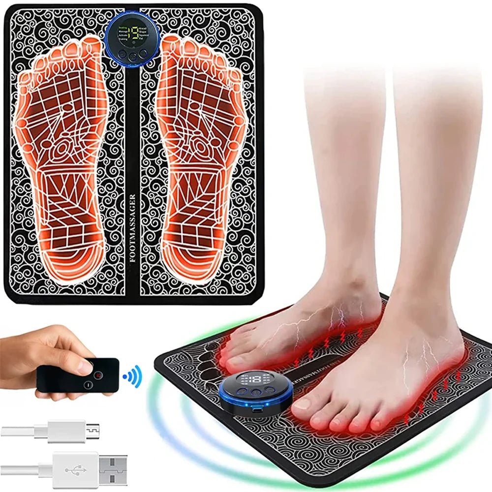 Foot Massager EMS Rechargeable Massage Mat Foot Relaxation Pads Electric Foot Massage Tool To Relieve Sore Feet Home Fitness - La Tienda Bella