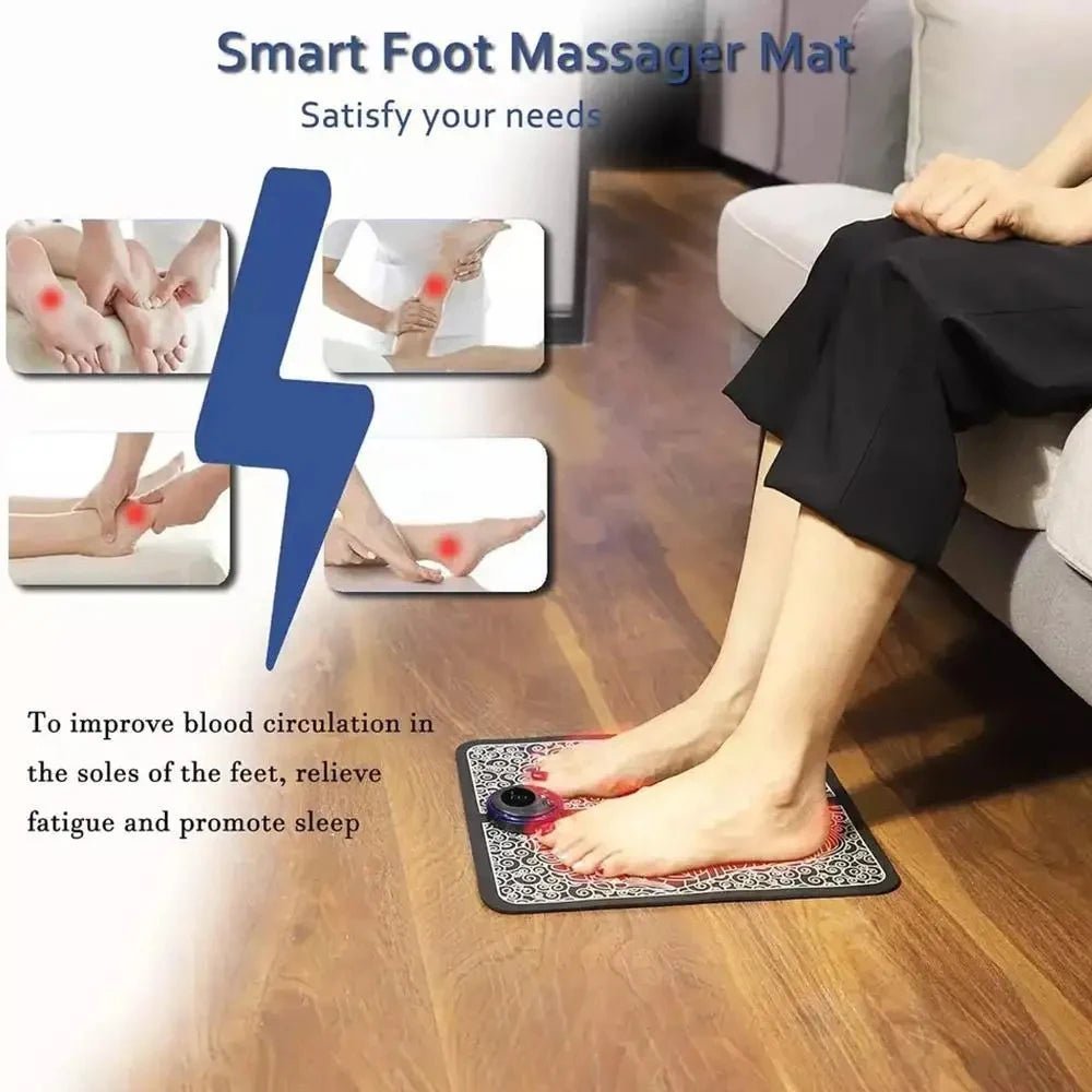 Foot Massager EMS Rechargeable Massage Mat Foot Relaxation Pads Electric Foot Massage Tool To Relieve Sore Feet Home Fitness - La Tienda Bella