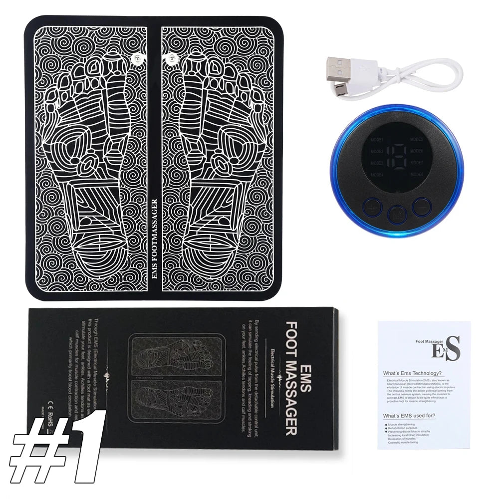 Foot Massager EMS Rechargeable Massage Mat Foot Relaxation Pads Electric Foot Massage Tool To Relieve Sore Feet Home Fitness - La Tienda Bella