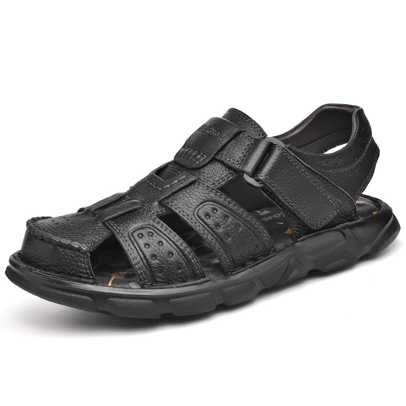 Genuine Leather Casual Shoes For Men High Quality Classic Men Sandals Summer Outdoor Walking Men Sneakers Breathable Men Sandals - La Tienda Bella
