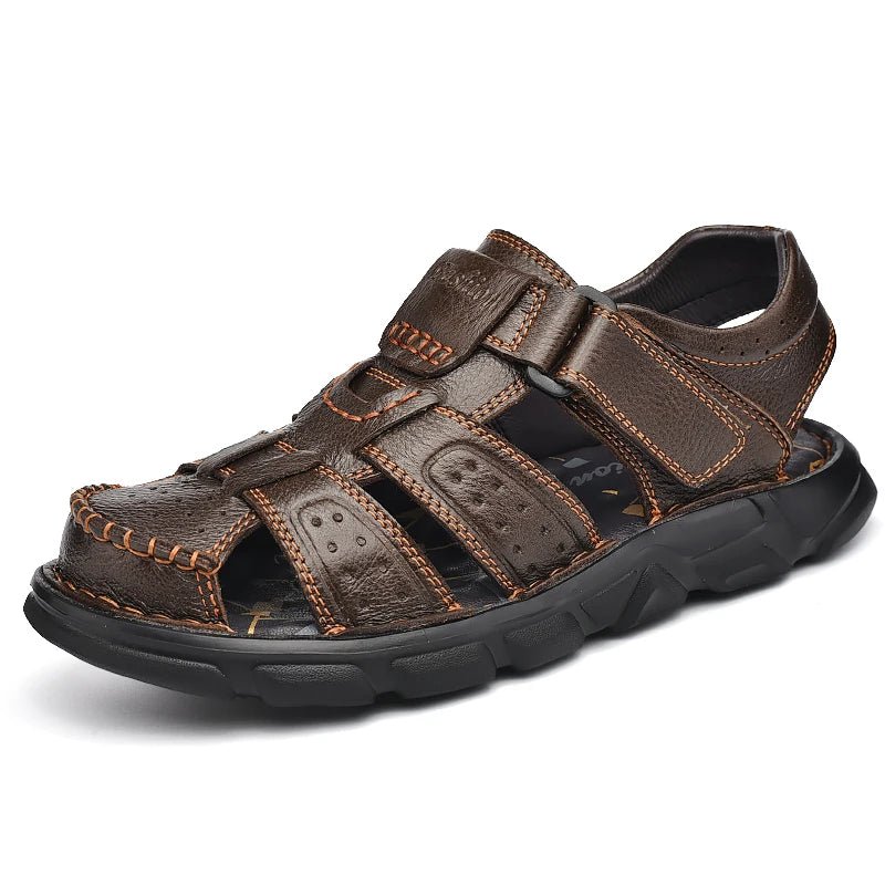 Genuine Leather Casual Shoes For Men High Quality Classic Men Sandals Summer Outdoor Walking Men Sneakers Breathable Men Sandals - La Tienda Bella