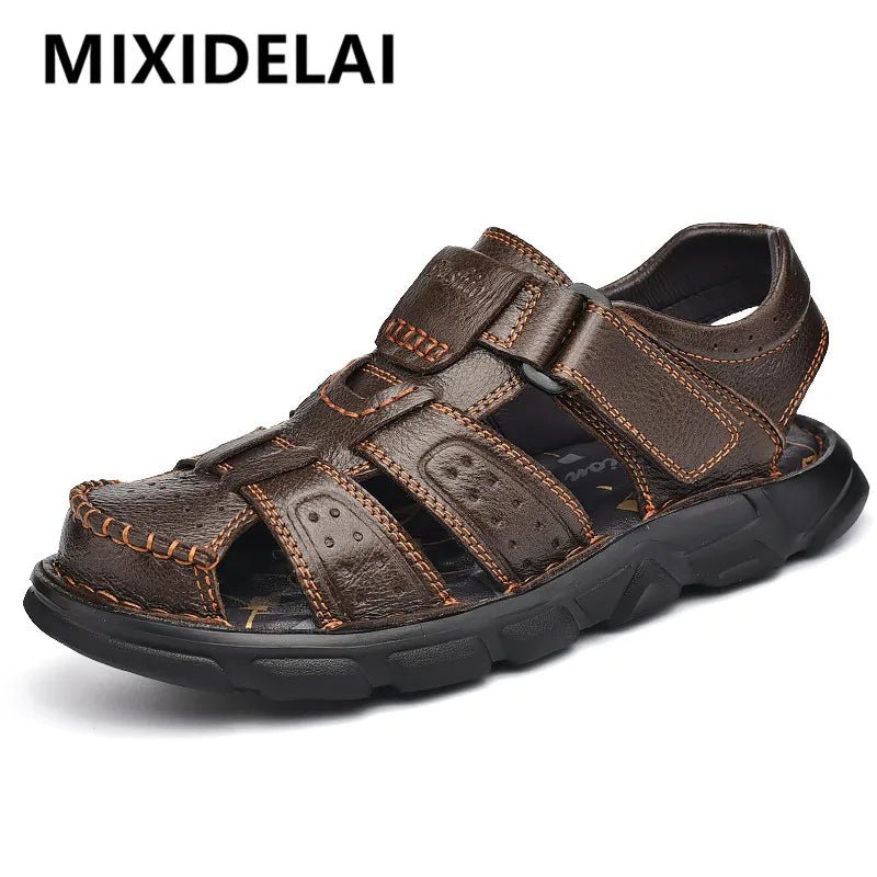 Genuine Leather Casual Shoes For Men High Quality Classic Men Sandals Summer Outdoor Walking Men Sneakers Breathable Men Sandals - La Tienda Bella