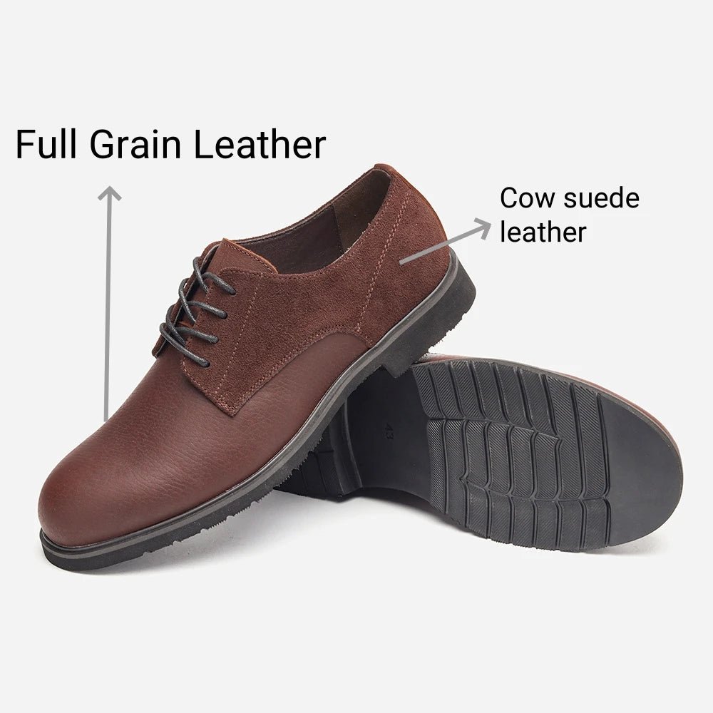 Genuine Leather Men Derby Shoes Thick Sole Men Casual shoes Men Leather Shoes - La Tienda Bella