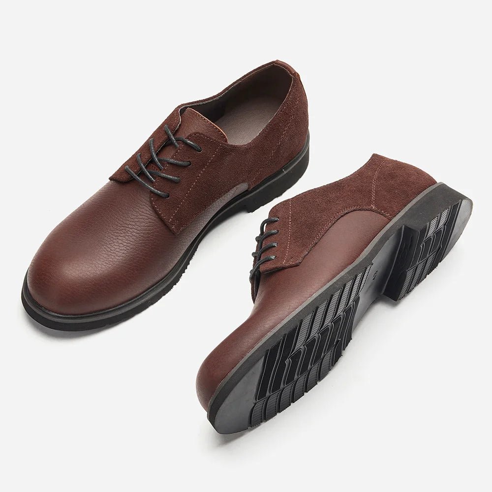 Genuine Leather Men Derby Shoes Thick Sole Men Casual shoes Men Leather Shoes - La Tienda Bella