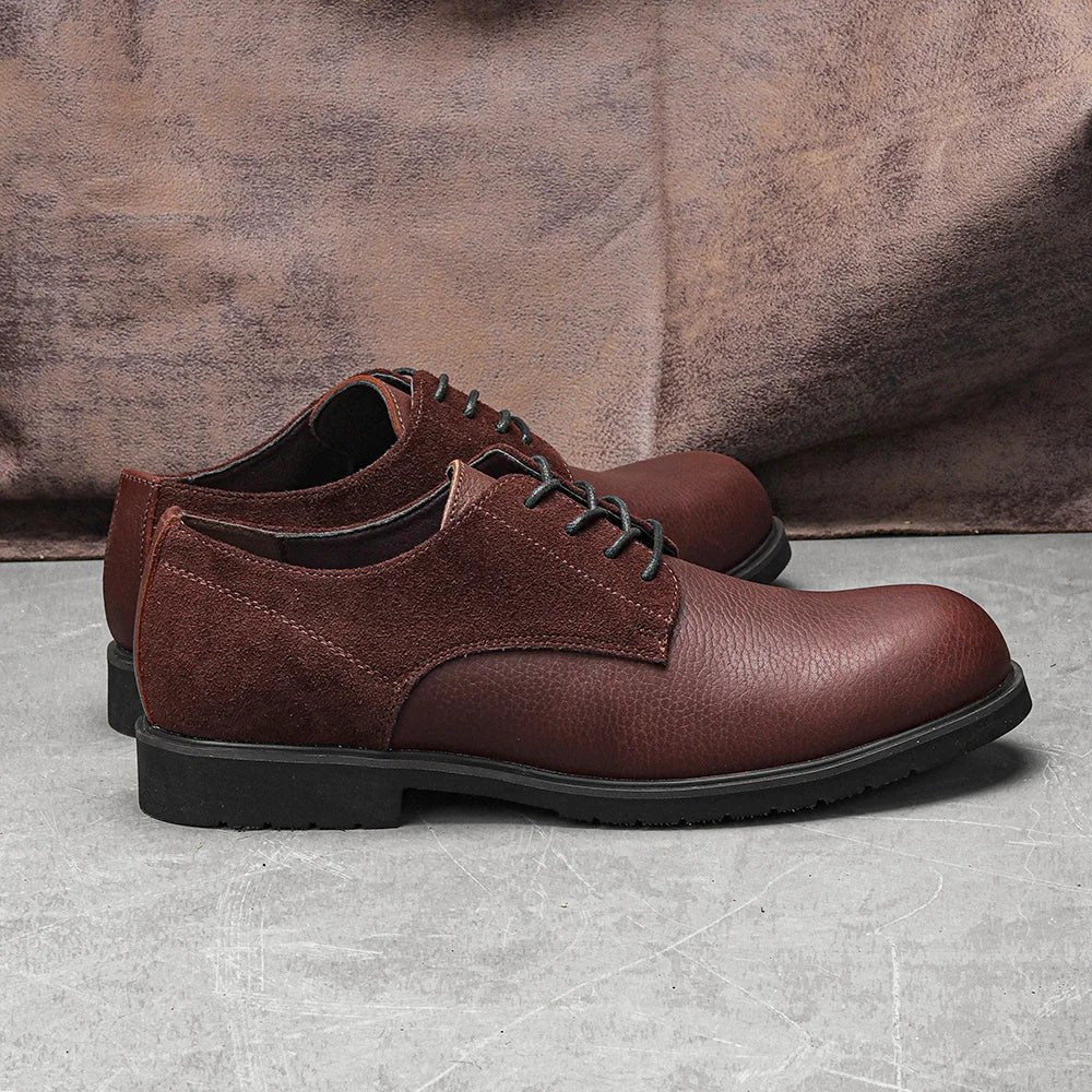 Genuine Leather Men Derby Shoes Thick Sole Men Casual shoes Men Leather Shoes - La Tienda Bella
