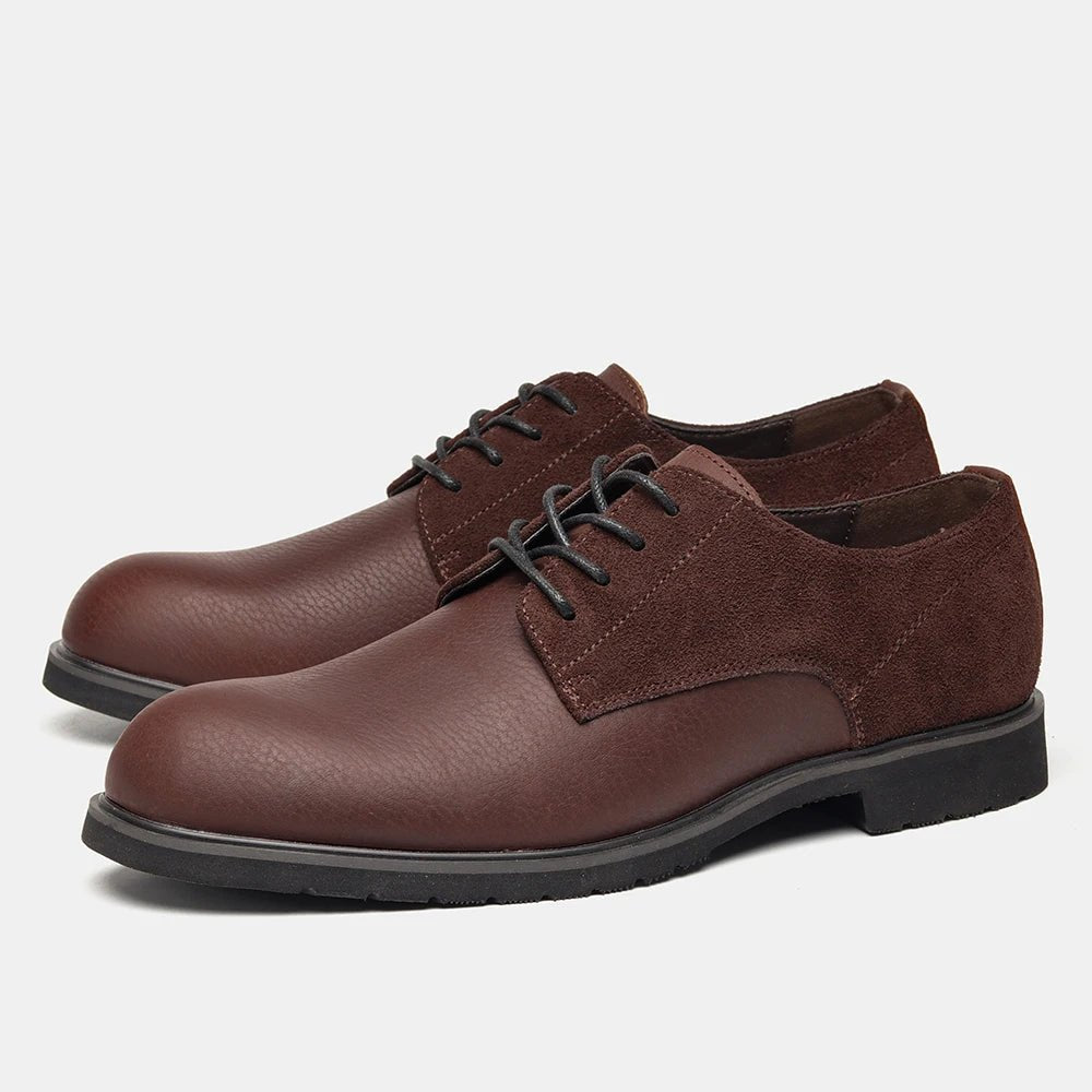 Genuine Leather Men Derby Shoes Thick Sole Men Casual shoes Men Leather Shoes - La Tienda Bella