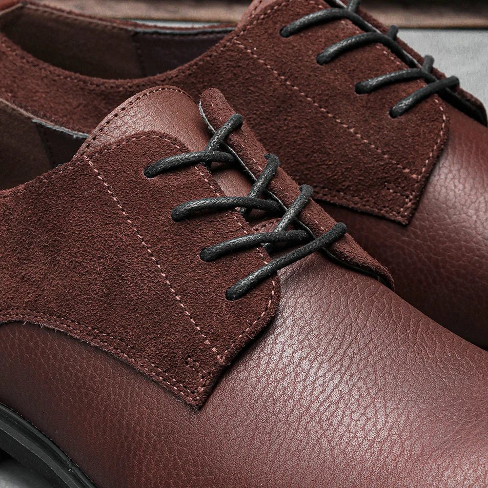 Genuine Leather Men Derby Shoes Thick Sole Men Casual shoes Men Leather Shoes - La Tienda Bella