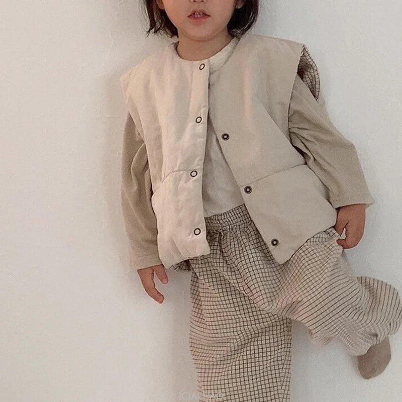 Girls Winter Clothes Boys Sleevless Jacket Toddler Baby Kids Single Breasted Vest Coat Children Outwear Waistcoats New Autumn - La Tienda Bella
