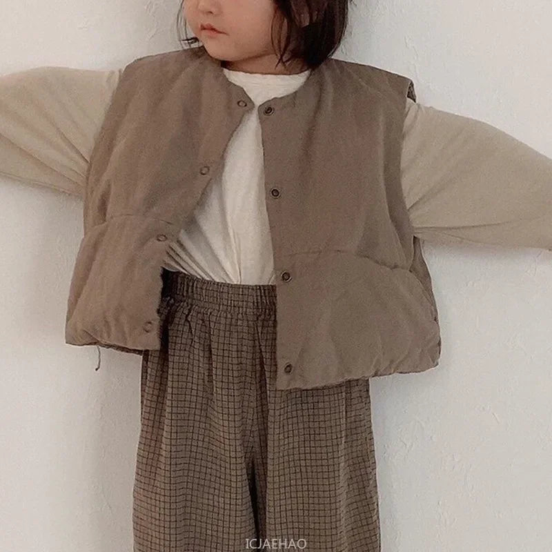 Girls Winter Clothes Boys Sleevless Jacket Toddler Baby Kids Single Breasted Vest Coat Children Outwear Waistcoats New Autumn - La Tienda Bella