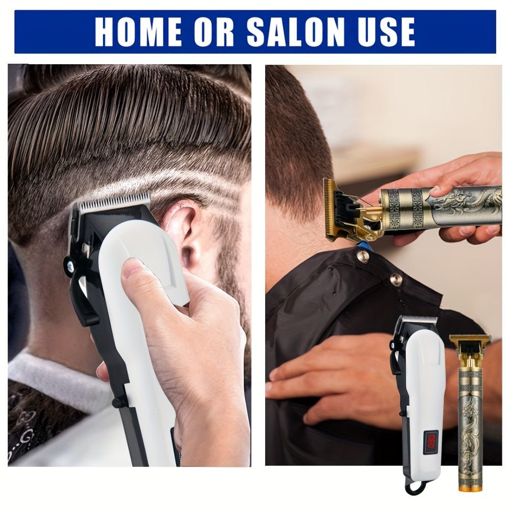 Hair Clipper Three Set, Professional Hair Clippers Trimmer & Electric Foil Shavers Set Beard Trimmer for Men Cordless T - Blade Hair Trimmer Electric Razor, Men'S Beard Grooming Kit - La Tienda Bella