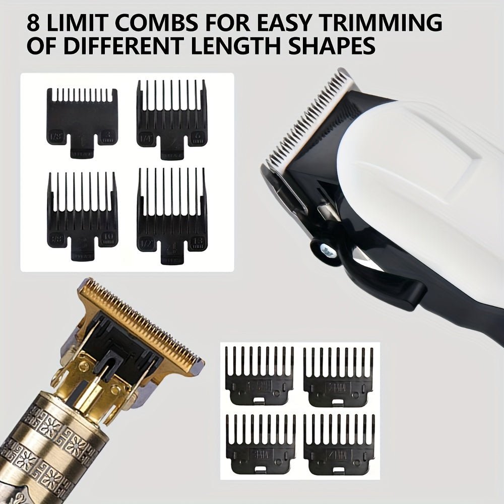 Hair Clipper Three Set, Professional Hair Clippers Trimmer & Electric Foil Shavers Set Beard Trimmer for Men Cordless T - Blade Hair Trimmer Electric Razor, Men'S Beard Grooming Kit - La Tienda Bella