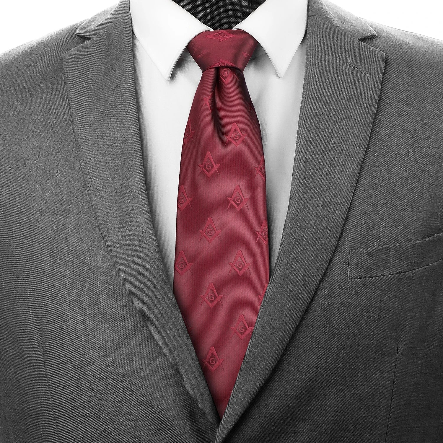 HAWSON New Design Masonic neckties for men Compass G Letter Pattern for Freemason Members 8CM Polyester Tie Party Gift - La Tienda Bella