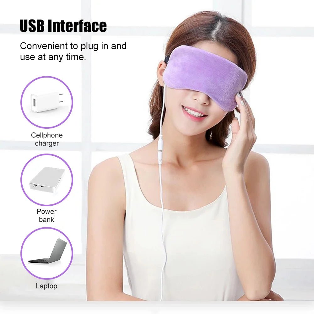 Heated Eye Mask USB Eye Mask for Dry Eyes with Constant Heating Temperature Warm Compress Heating Pad for Sleep Dark Circles - La Tienda Bella