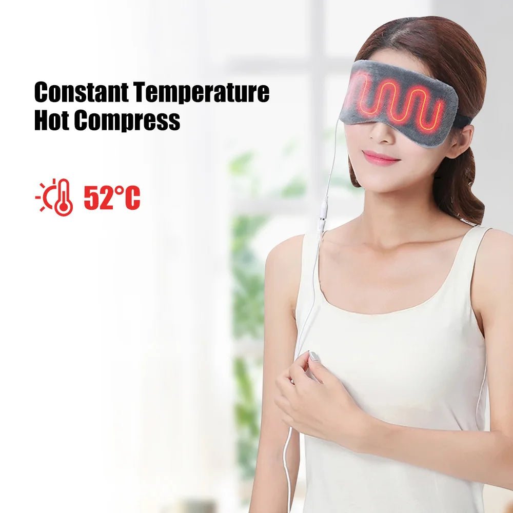 Heated Eye Mask USB Eye Mask for Dry Eyes with Constant Heating Temperature Warm Compress Heating Pad for Sleep Dark Circles - La Tienda Bella