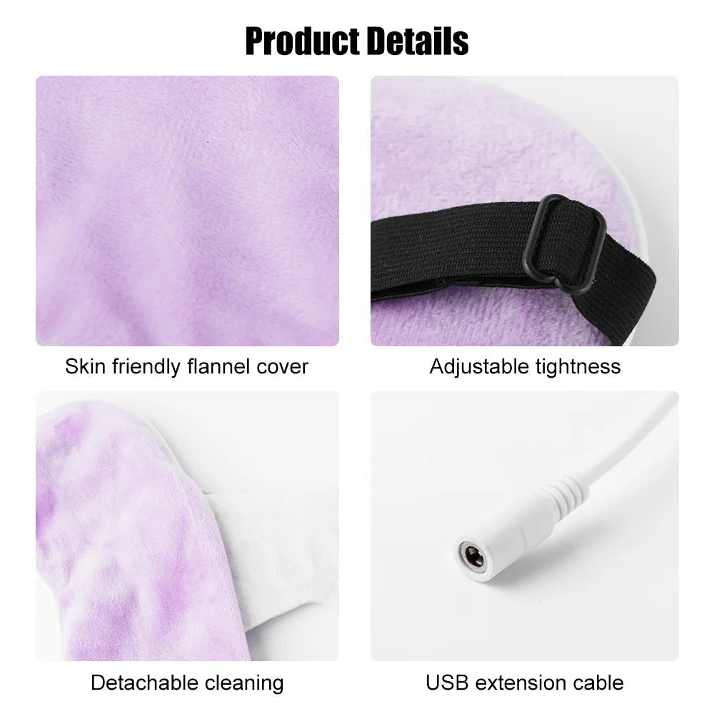 Heated Eye Mask USB Eye Mask for Dry Eyes with Constant Heating Temperature Warm Compress Heating Pad for Sleep Dark Circles - La Tienda Bella