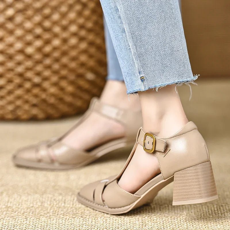 High Heels Fashion Women Pumps Chunky Cozy Casual Shoes Dress Elegant Woman Sandals 2025 Trend Designer Party Chaussures Femme - La Tienda Bella