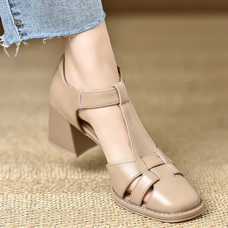 High Heels Fashion Women Pumps Chunky Cozy Casual Shoes Dress Elegant Woman Sandals 2025 Trend Designer Party Chaussures Femme - La Tienda Bella